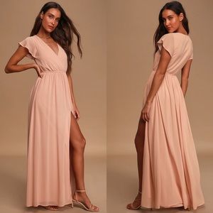 LULUS Lost in the Moment Blush Maxi Dress